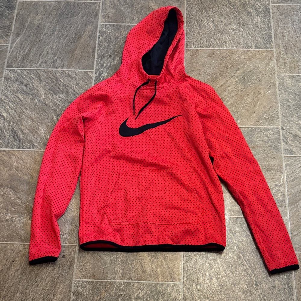 Nike Red Hoodie with Black Swoosh